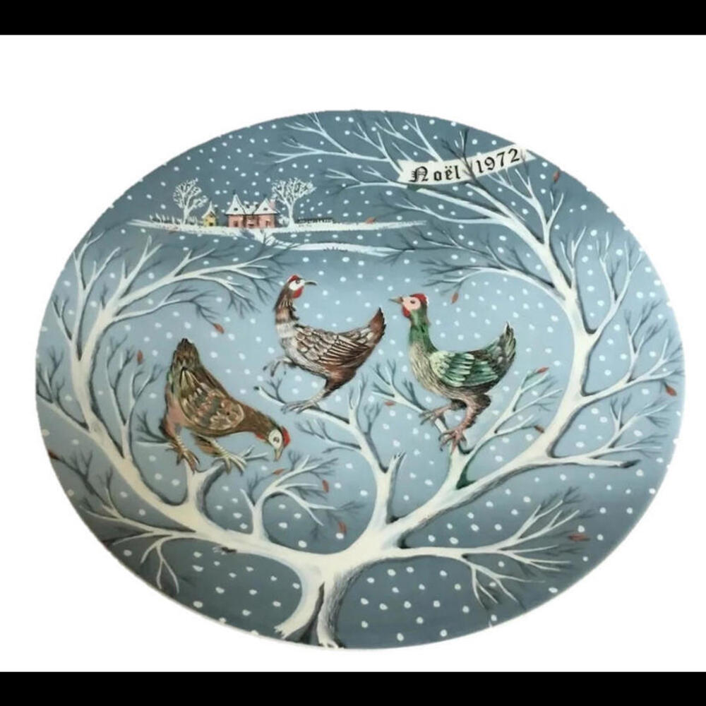 🤶🏻12 Days Of Christmas Haviland 4 Coly Birds Decorative Plate Signed